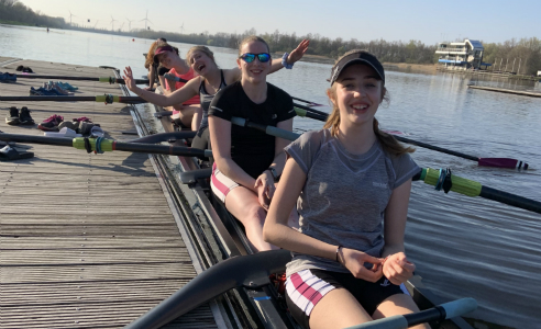 Rowing on Hazewinkel Lake