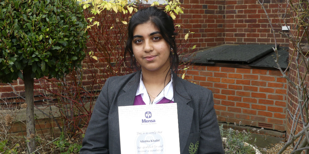 Alishba accepted into Mensa Society